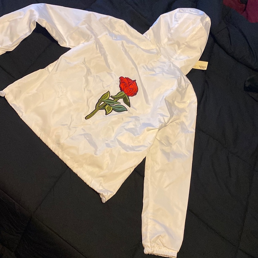 White Rose🌹 Windbreaker Jacket